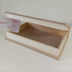 MADEIRA| CAIXA GUARDA LIVRO 23X15.5X5CM