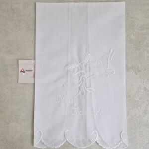 TOALHA DE BATISMO- BRANCO  75%ALGODÃO 25%POLIESTER