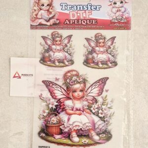 PROJETEC| TRANSFER DTF APLIQUE MENINA BORBOLETA 14X20CM