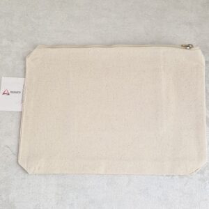 BOLSA EM PANO CRÚ COM FECHO  28.5X20CM