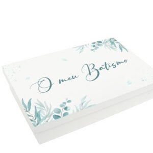 CAIXA P/ BATIZADO MENINO LACADA BRANCO 38X25X7.5CM