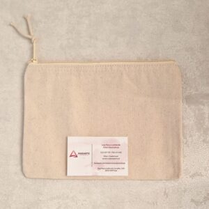 BOLSA COM FECHO EM ALGODÃO  23X16CM