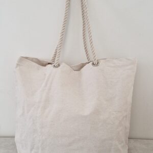 SACO DE ALGODÃO COM ASAS DE CORDA NATURAL  55X39CM