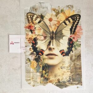 TRANSFER PRO - WOMAN BUTTERFLY  21X28CM