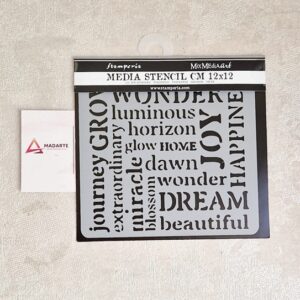 STAMPERIA| STENCIL HIDDEN GROVE WRITINGS  12X12CM