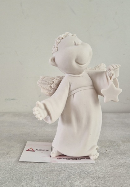 MARFINITE|  ANJO INFANTIL COM ESTRELA NA MAO  12CM