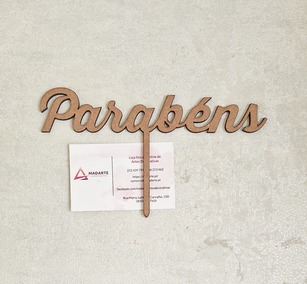 MDF| ESPETO PARABÉNS  18.5X4CM