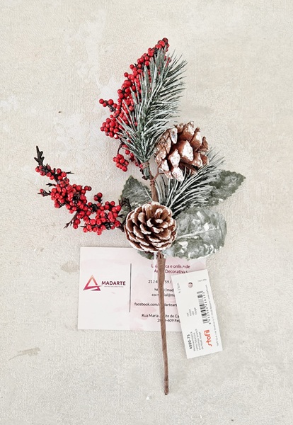 DECORAÇÃO DE NATAL RAMO 23CM
