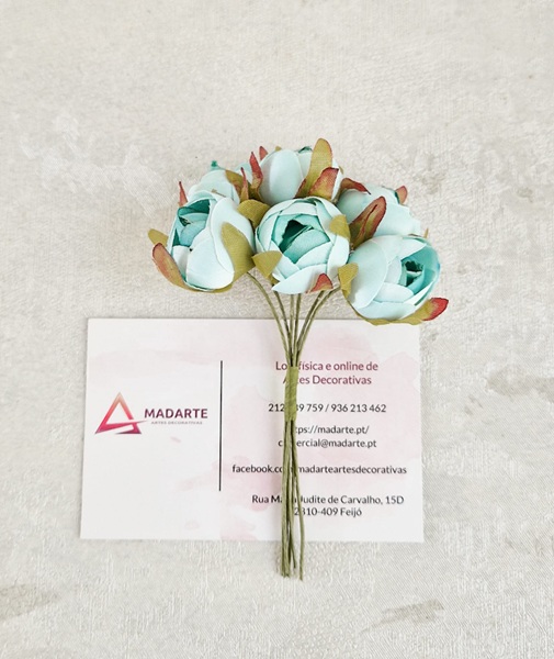 DECORAÇÃO RAMO ROSAS AZUIS