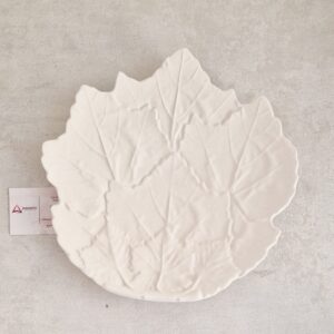 FAIANÇA| PRATO COM FOLHAS   28X28CM
