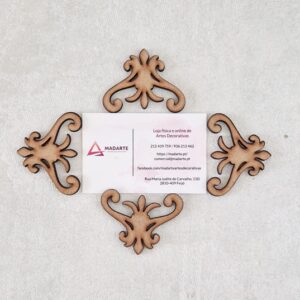 MADEIRA| CANTOS 05 5.5X4CM 4PEÇAS