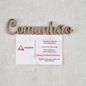 MADEIRA| PALAVRA COMUNHÃO  12X3CM