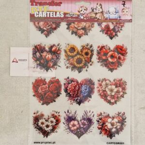 TRANSFER DTF CARTELAS CORAÇÕES