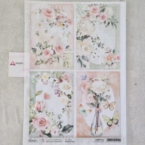 PAPEL ARROZ BLOOMING CARDS A4