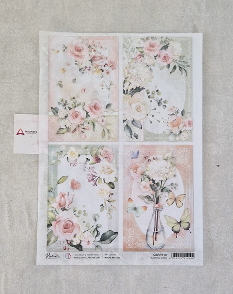 PAPEL ARROZ BLOOMING CARDS A4