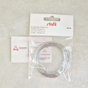 STAFIL| FIO DE ALUMINIO PRATEADO 1MM 5 MT