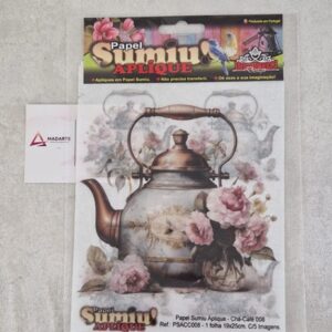 PROJETEC| PAPEL SUMIU APLIQUE- CHÁ CAFÉ 008 -19X25CM