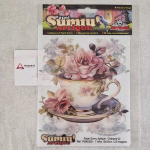 PROJETEC| PAPEL SUMIU APLIQUE- CHÁVENA 002 -19X25CM