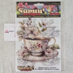 PROJETEC| PAPEL SUMIU APLIQUE- CHÁVENA 004 -19X25CM