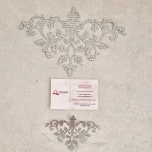 BANDAS TERMOFIXÁVEIS ORNAMENTO CANTO  20CM E 10CM - PRATEADO