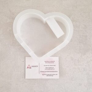 MOLDE DE SILICONE|CORAÇÃO COM VASO  12.5X11.5X3.5CM