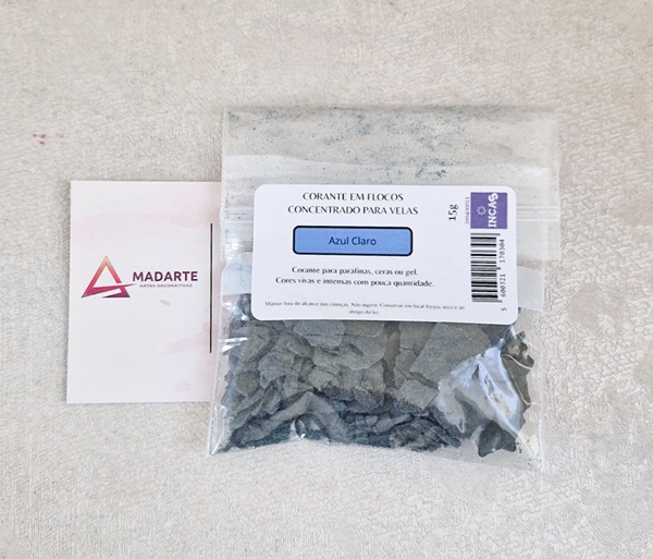 CORANTE EM FLOCOS PARA VELAS 15GR AZUL CLARO