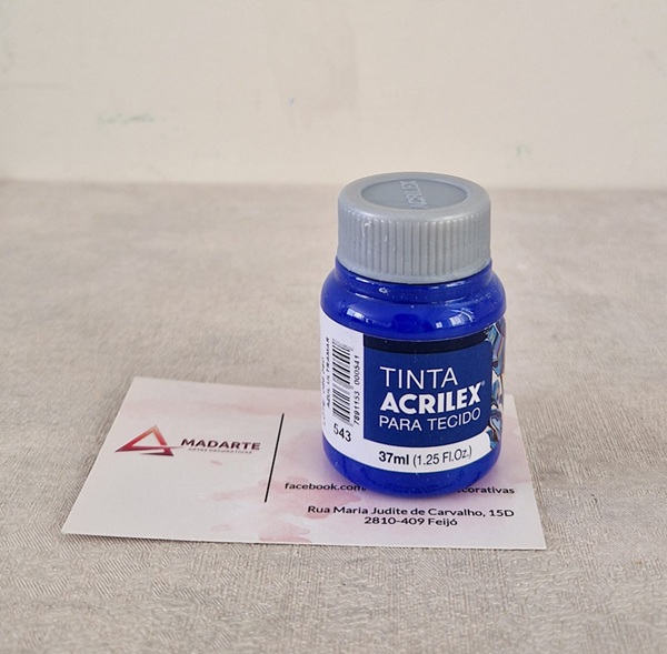 ACRILEX| TINTA DE TECIDO AZUL ULTRAMAR 543 37ML