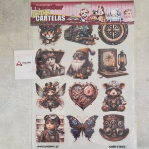 PROJETEC| TRANSFER DTF CARTELAS STEAMPUNK  A4