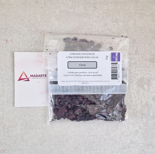 CORANTE EM FLOCOS PARA VELAS 15GR CINZA
