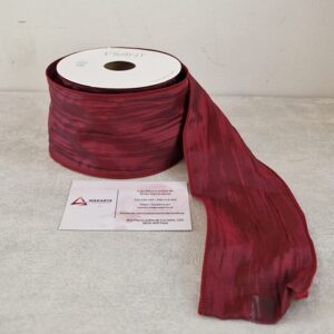 FITA CRUSHENTE COM ARAME VERMELHO VINHO  1MX70MM
