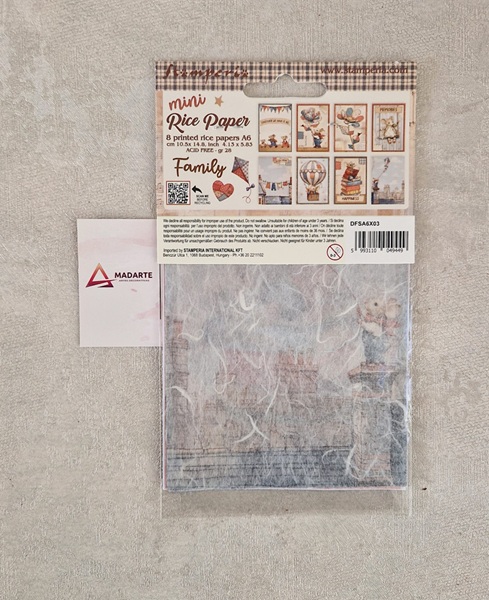 STAMPERIA| 8 MINI PAPEIS DE ARROZ 10.5X14.8CM A6 - Image 2