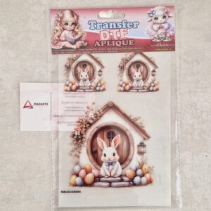 PROJETEC| TRANSFER DTF APLIQUE COELHO DE PÁSCOA 14X20CM