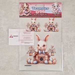 PROJETEC| TRANSFER DTF APLIQUE COELHO DE PÁSCOA 14X20CM