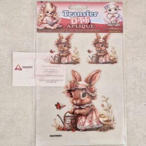 PROJETEC| TRANSFER DTF APLIQUE COELHINHO VINTAGE 14X20CM