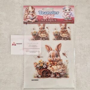 PROJETEC| TRANSFER DTF APLIQUE COELHINHO VINTAGE 14X20CM