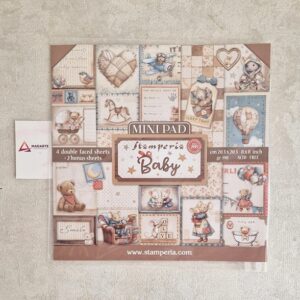 STAMPERIA| BLOCO SCRAPBOOKING MINI PAD BABY  20.3X20.3CM
