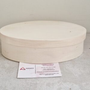 CAIXA EM BALSA OVAL  21CMX14CM X 5.5CM ALT