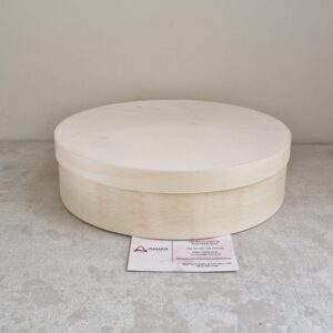 CAIXA EM BALSA REDONDA  21CM DIAM. X 6CM ALT