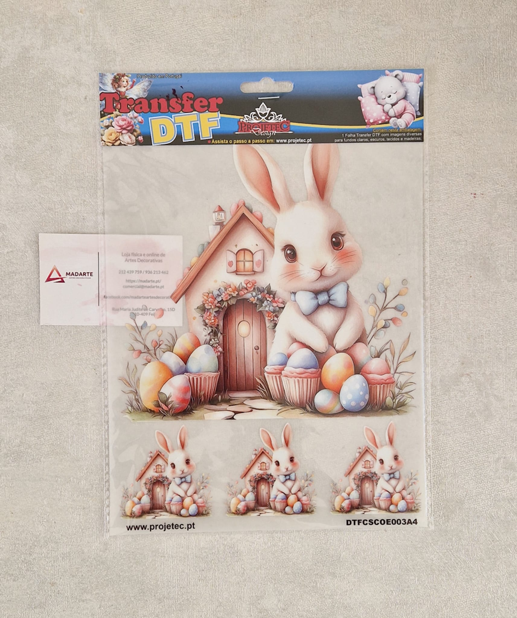 PROJETEC| TRANSFER DTF COELHO DE PÁSCOA A4