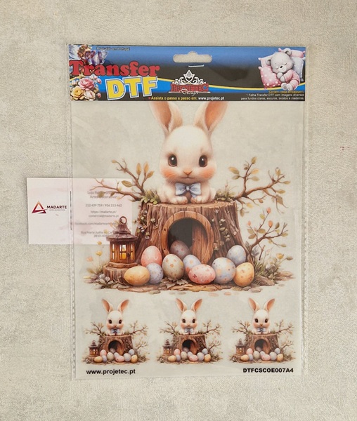 PROJETEC| TRANSFER DTF COELHO DE PÁSCOA A4