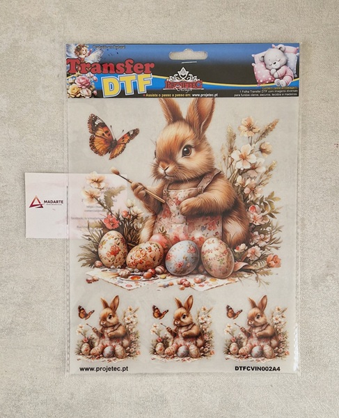 PROJETEC| TRANSFER DTF COELHINHO VINTAGE A4