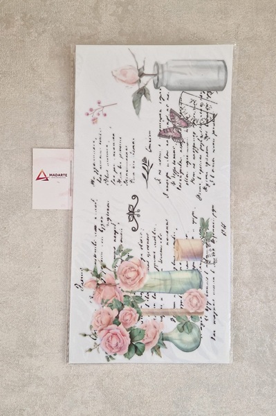 TRANSFER UV FLORES E ESCRITA 28X14 CM