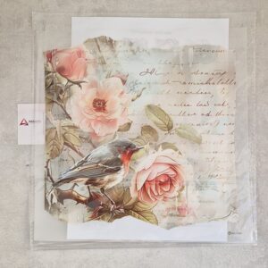 PAPEL TRANSFER PRO PASSARINHO NAS FLORES  25X27CM