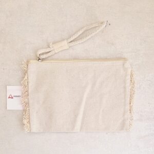 NECESSAIRE COM FRANJAS 100% ALGODÃO 340G 23X15CM