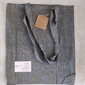 SACO DE ALGODÃO RECICLADO ANTRACITE 38X42X8CM