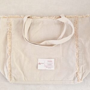 BOLSA  COM FRANJAS 100% ALGODÃO, 340G 35X35X12CM