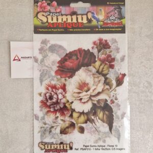 PROJETEC| PAPEL SUMIU APLIQUE- FLORES 10 -19X25CM