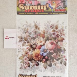 PROJETEC| PAPEL SUMIU APLIQUE- FLORES 15 -19X25CM