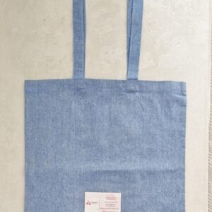 SACO DE ALGODÃO RECICLADO COLORIDO AZUL GANGA 36X40CM