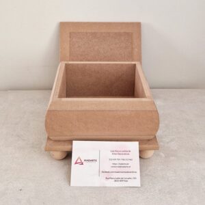 MDF| CAIXA QUADRADA COM PUXADOR 15X15X9CM